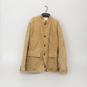 Eleventy TrimFit Hybrid Suede Sport Coat Camel 48 US 38 Leather Goose Down $2895